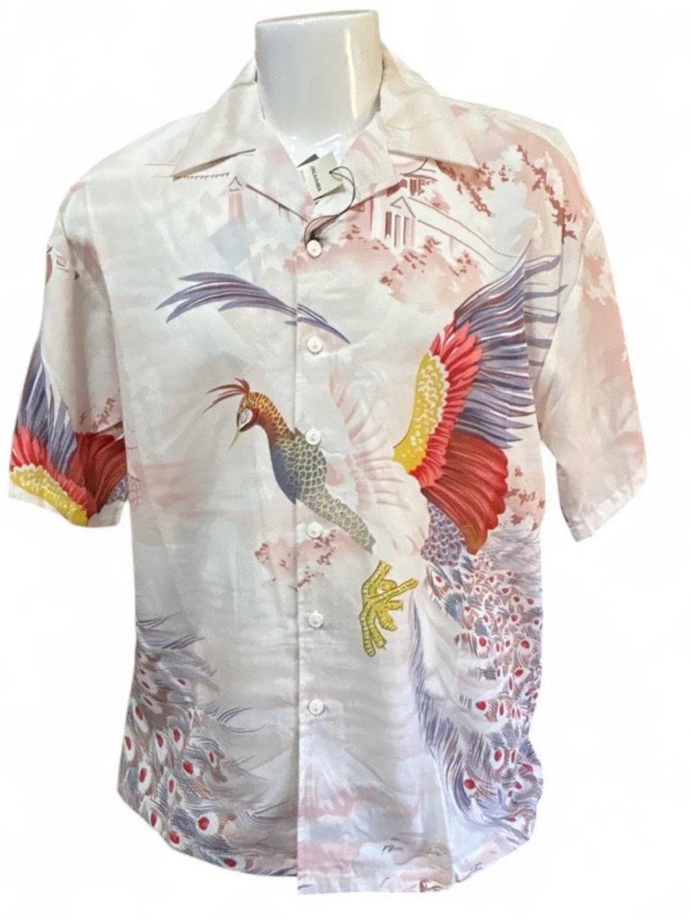Oscar Misa Phoenix Bird Print Shirt Deadstock NWT L